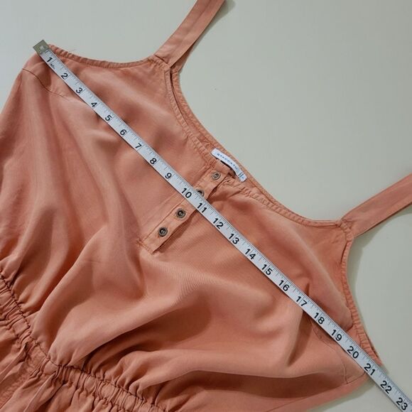 Staccato Women's Peach Four Button Accent Tank Romper - Picture 6 of 16